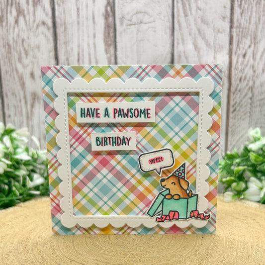 Pawsome Mini Handmade Birthday Card