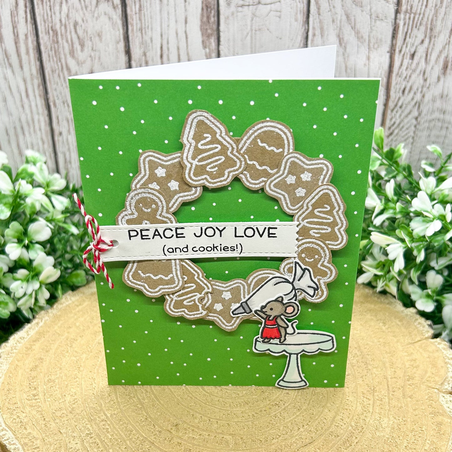 Peace, Joy, Love & Cookies Handmade Christmas Card-1