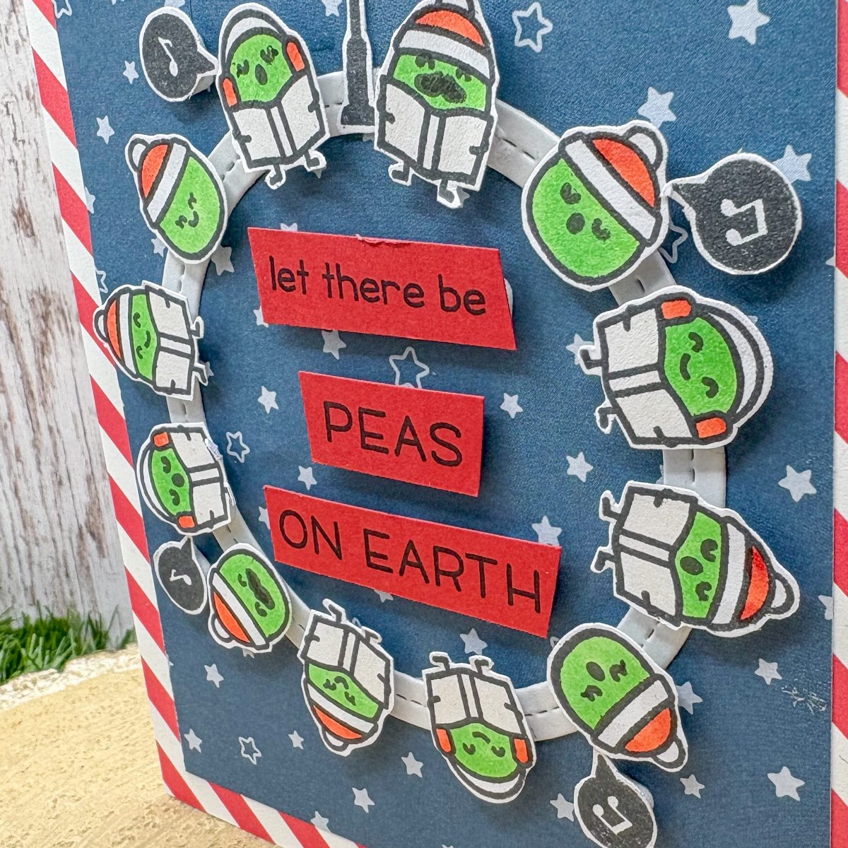 Peas On Earth Handmade Christmas Card-2