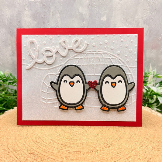 Penguin Couple Handmade Valentine's Day Card