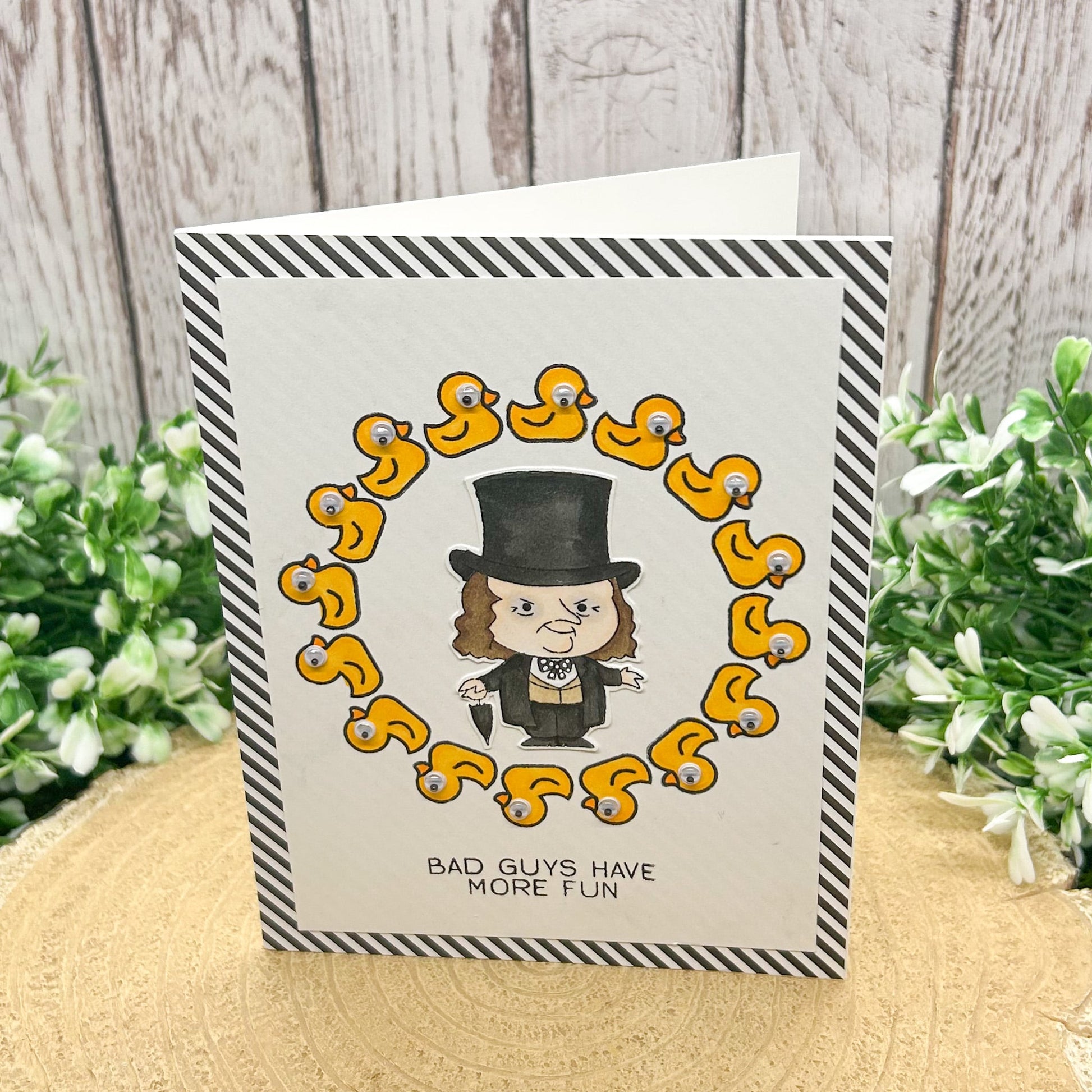 Penguin Guy Character Themed Handmade Card-1
