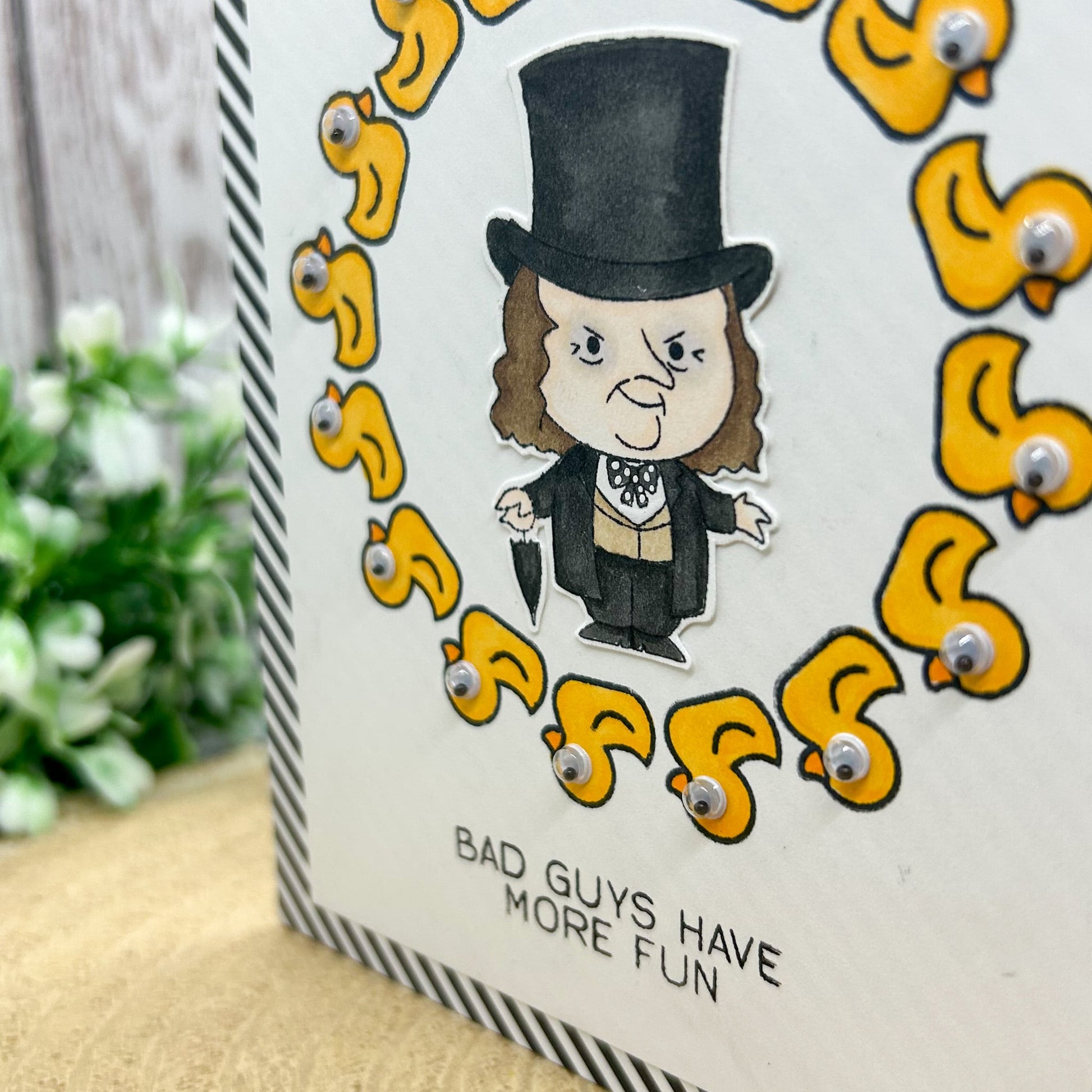 Penguin Guy Character Themed Handmade Card-2