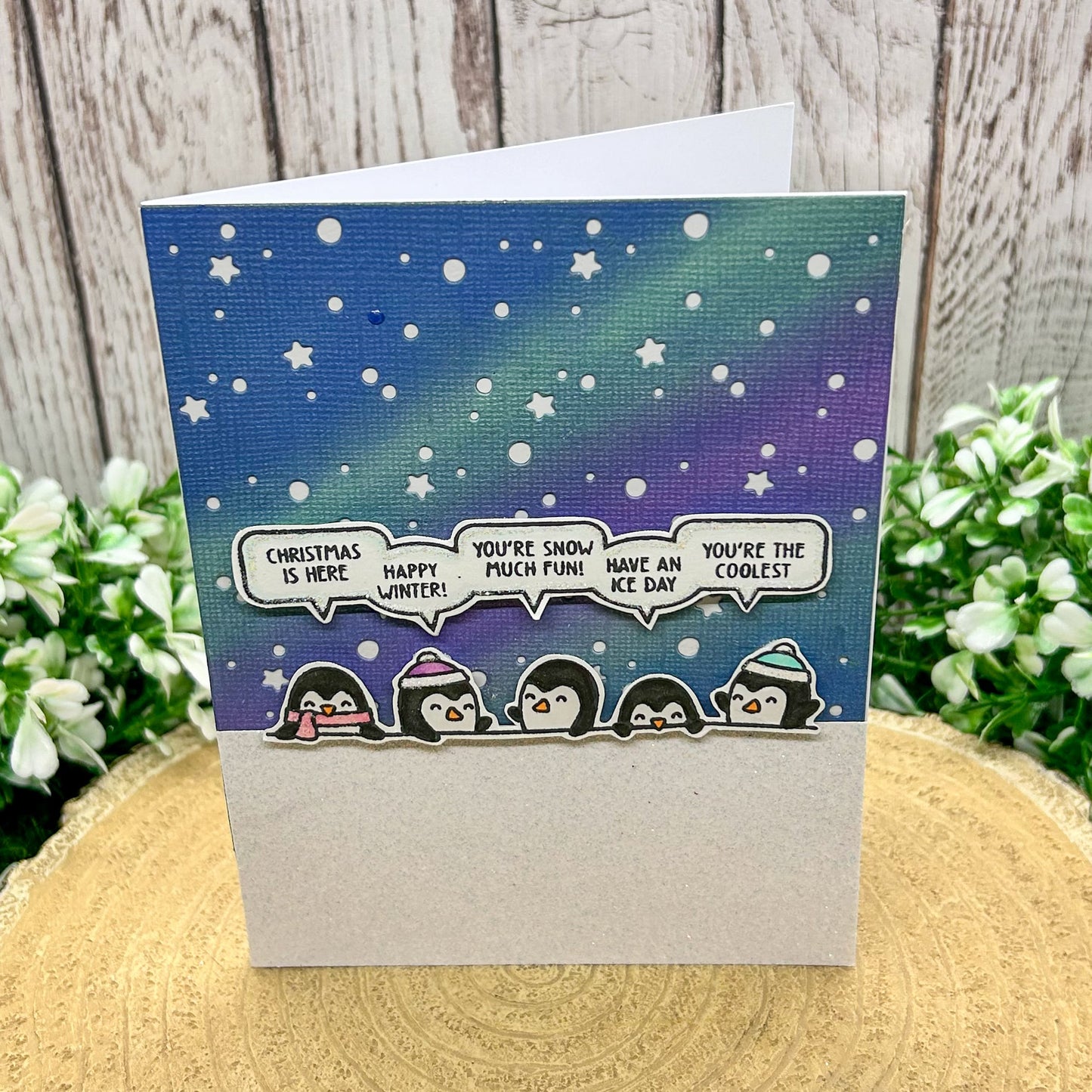 Penguin Quotes Handmade Christmas Card-1