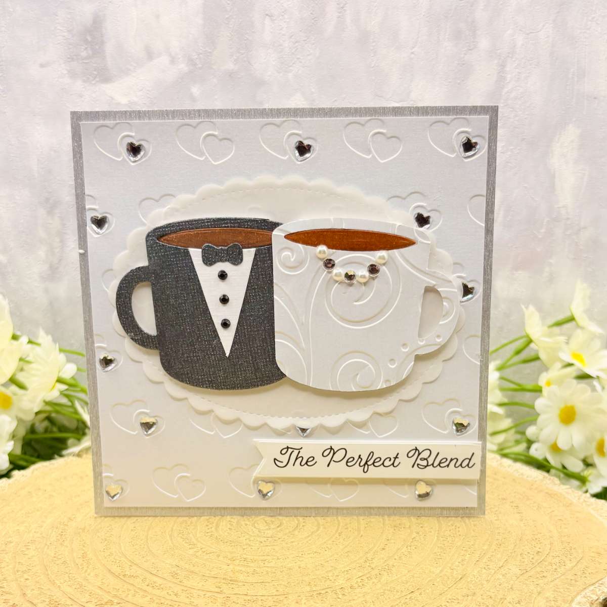 Perfect Blend Handmade Wedding Day Card