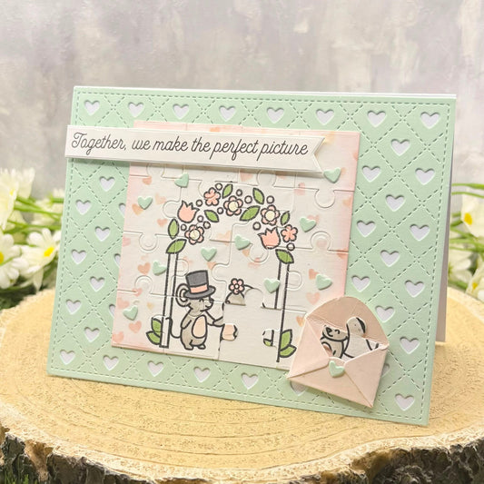 Perfect Picture Jigsaw Piece Handmade Wedding Day Card-1