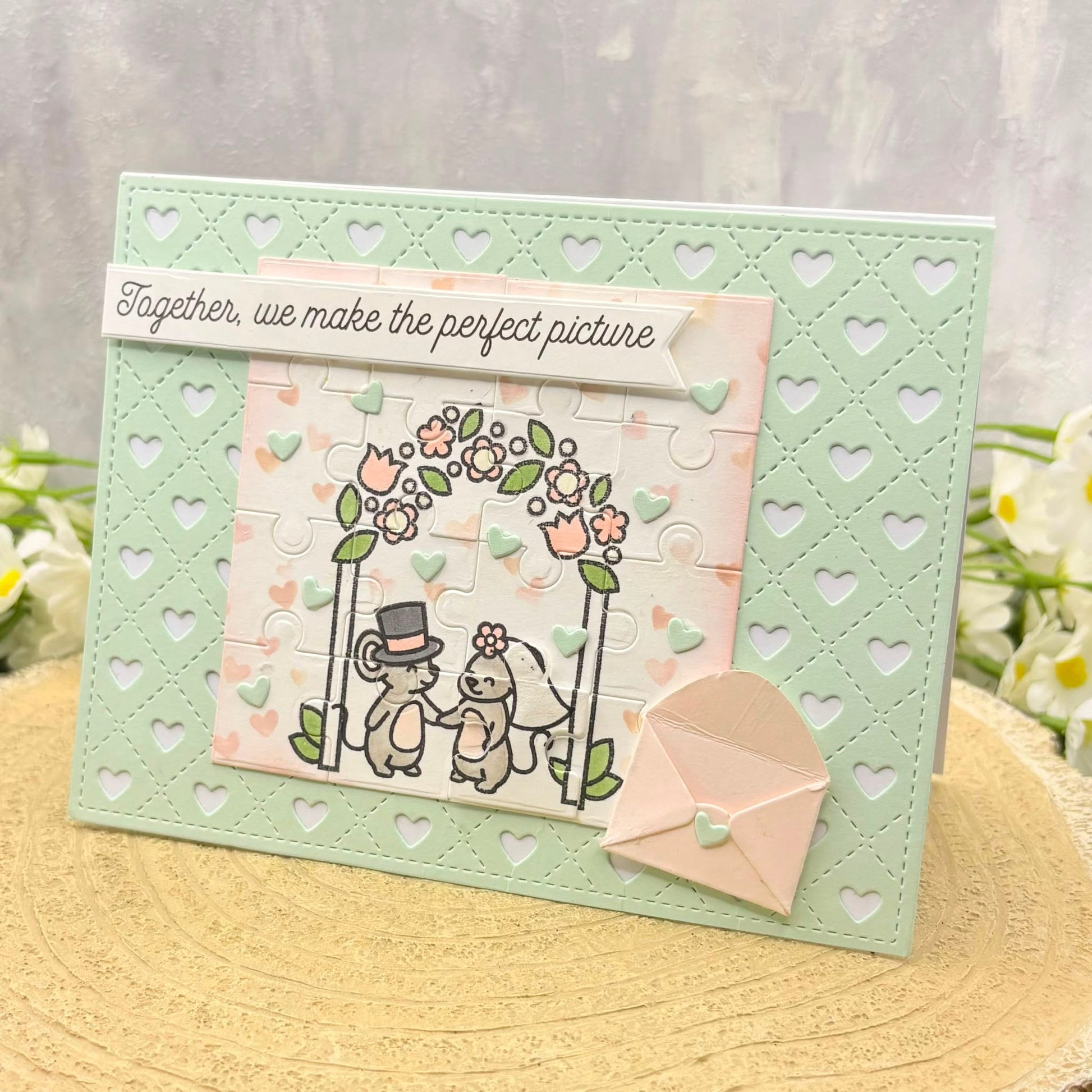 Perfect Picture Jigsaw Piece Handmade Wedding Day Card