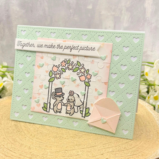 Perfect Picture Jigsaw Piece Handmade Wedding Day Card