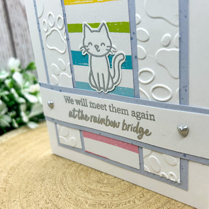 Pet Cat Sympathy Rainbow Bridge Handmade Card-2