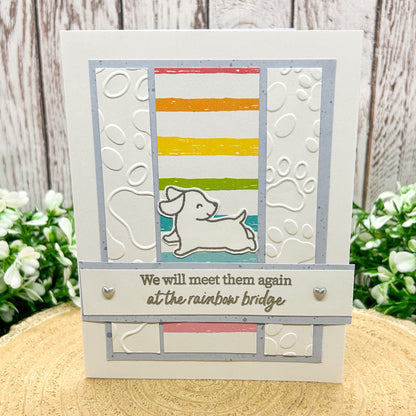 Pet Dog Sympathy Rainbow Bridge Handmade Card