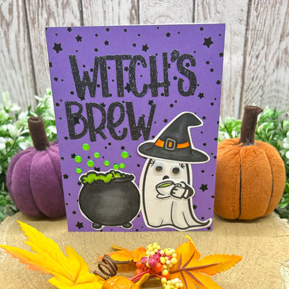 Witches Brew Ghost Handmade Halloween Card