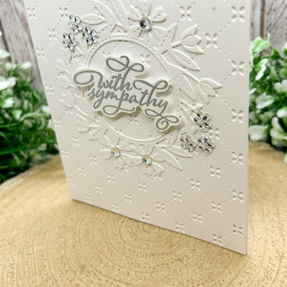 Elegant Pearl White With Sympathy Handmade Card