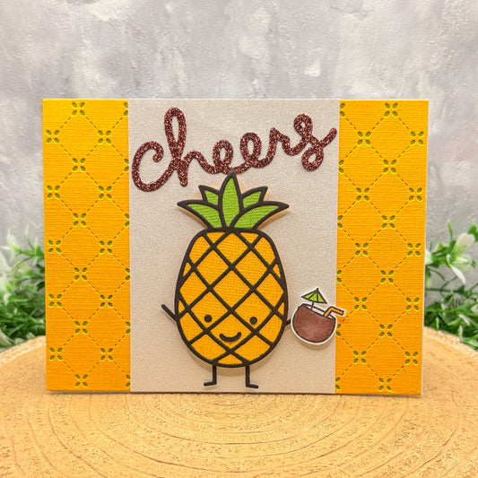 Pineapple Pina Colada Cheers Handmade Card