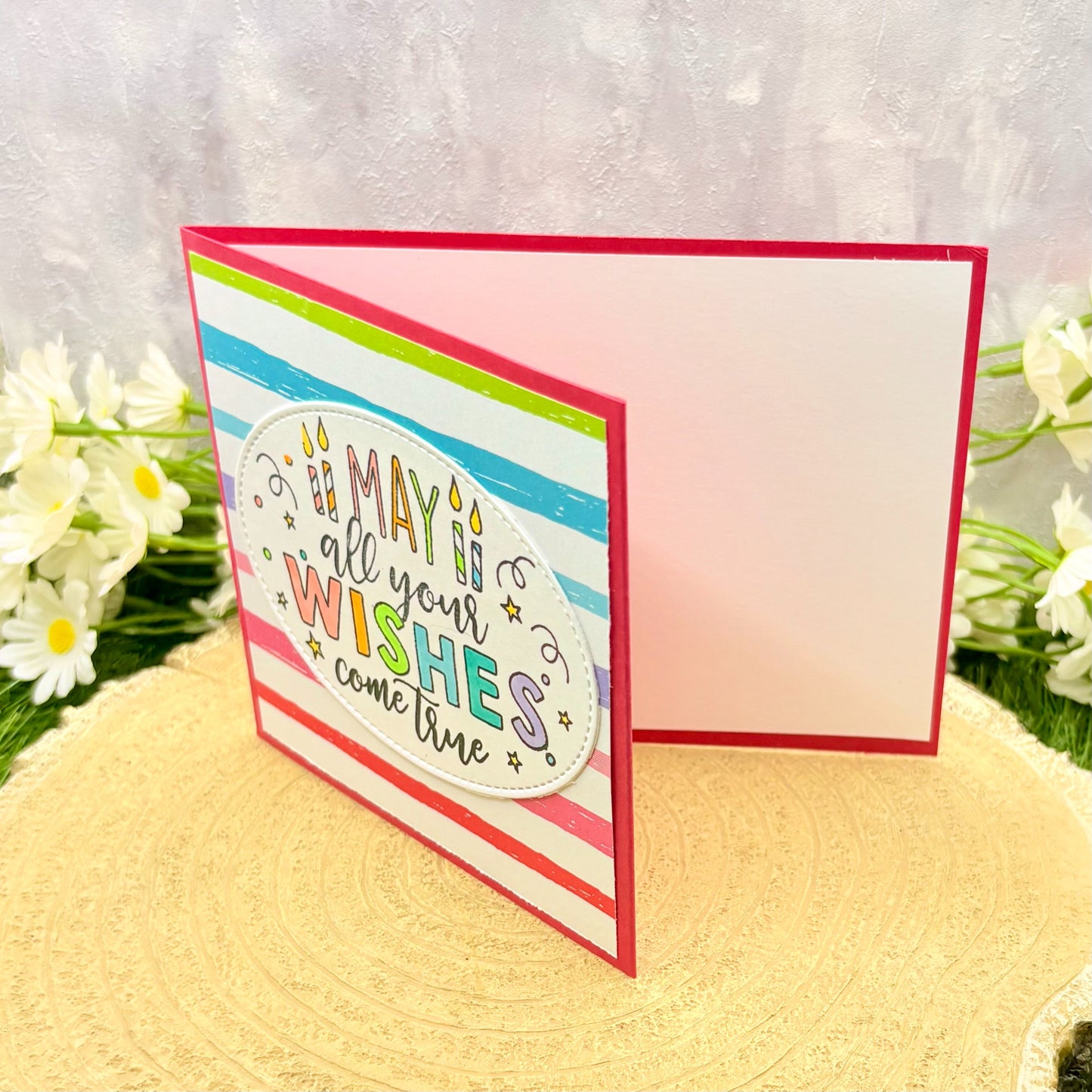 Pink Birthday Wishes Handmade Gift Card Holder Card-1