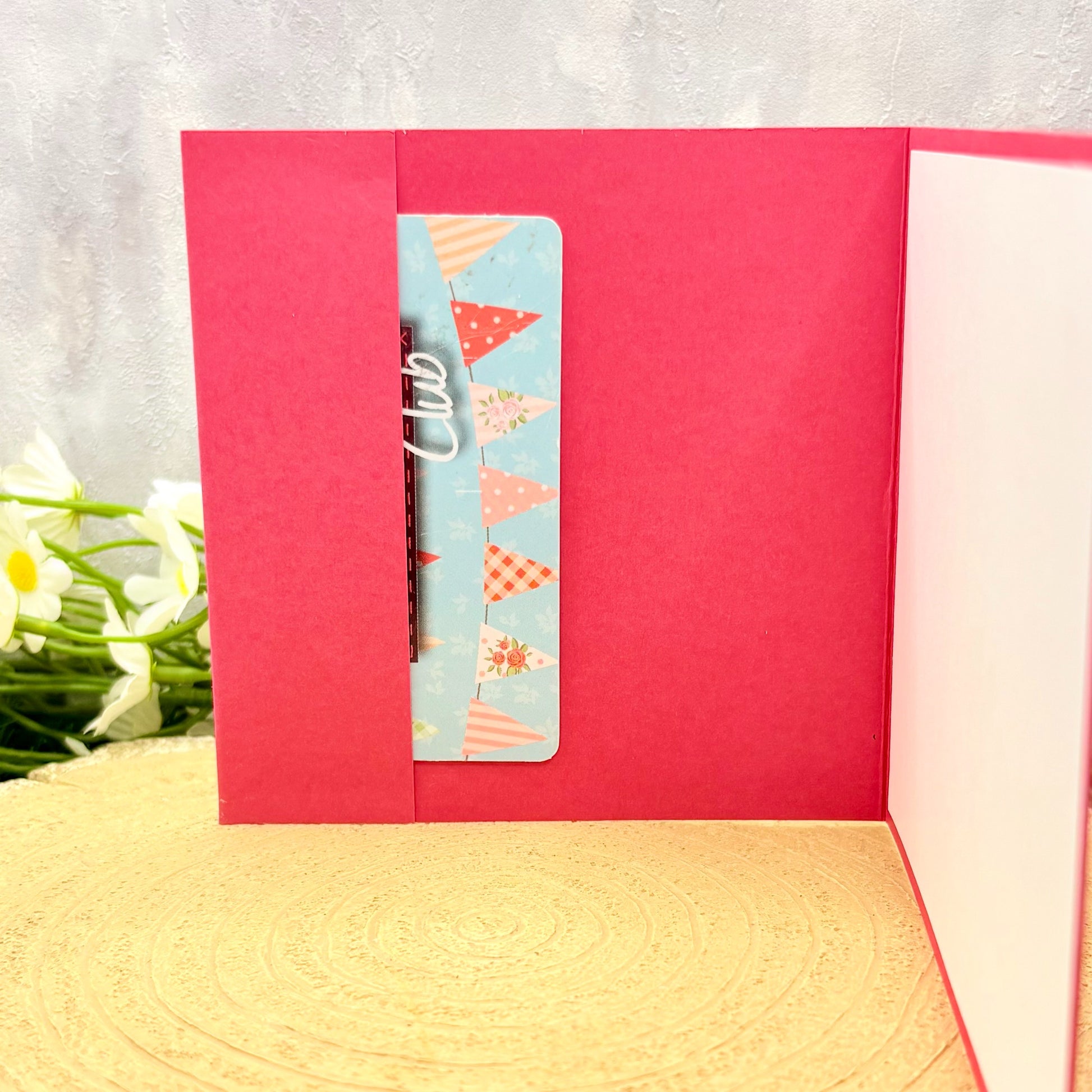 Pink Birthday Wishes Handmade Gift Card Holder Card-3