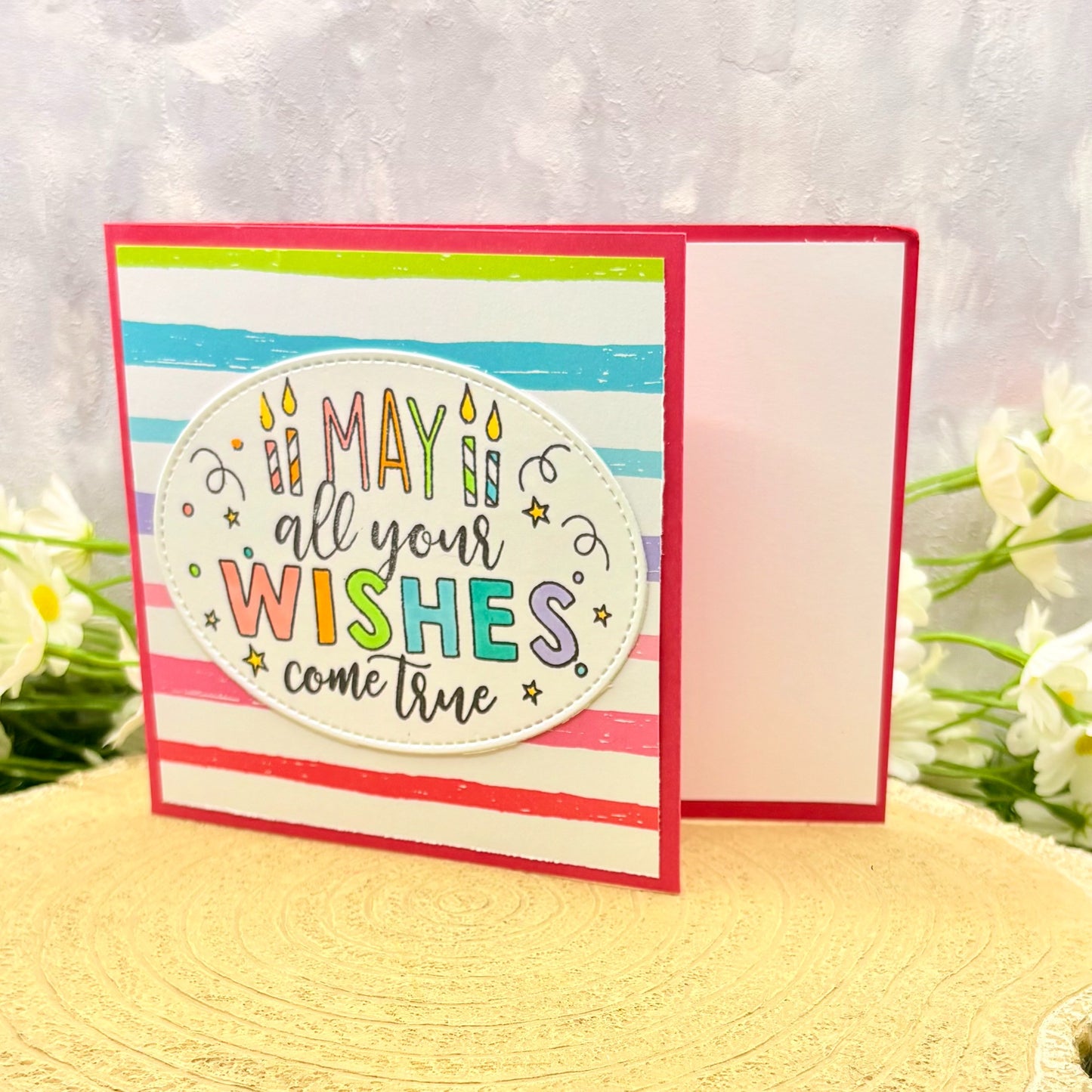 Pink Birthday Wishes Handmade Gift Card Holder Card