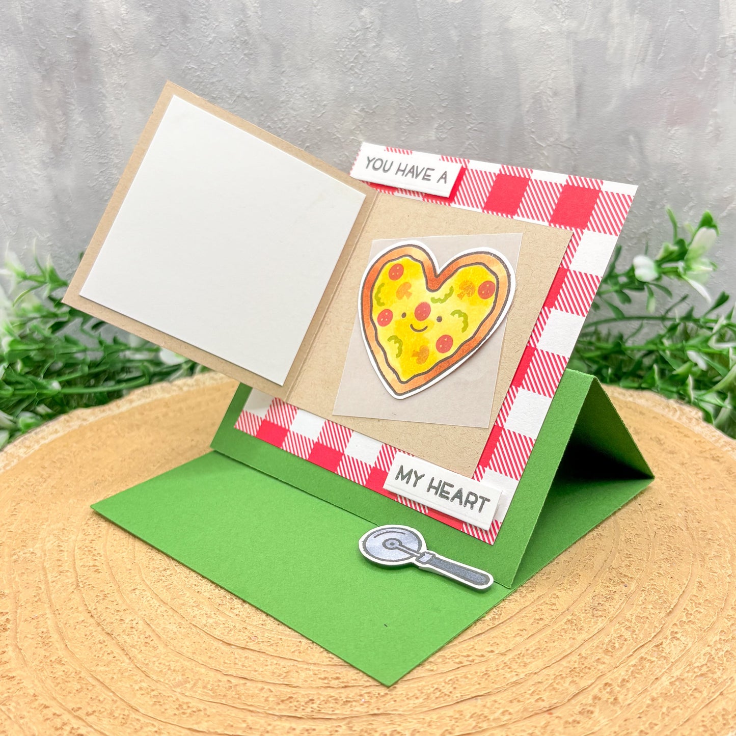 Pizza My Heart Handmade Easel Standing Card-2