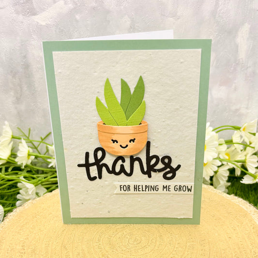Plant Themed Handmade Thank You Card