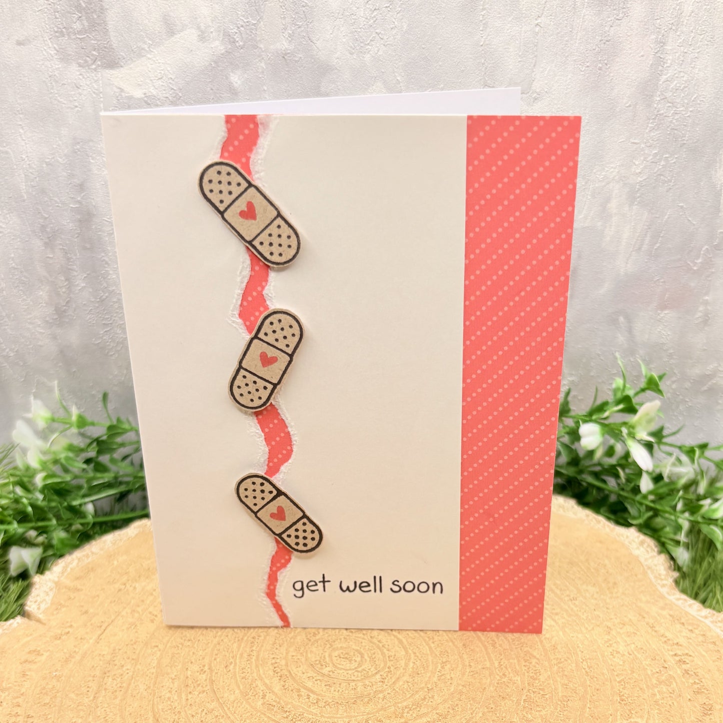 Plasters & Hearts Handmade Get Well Soon Card