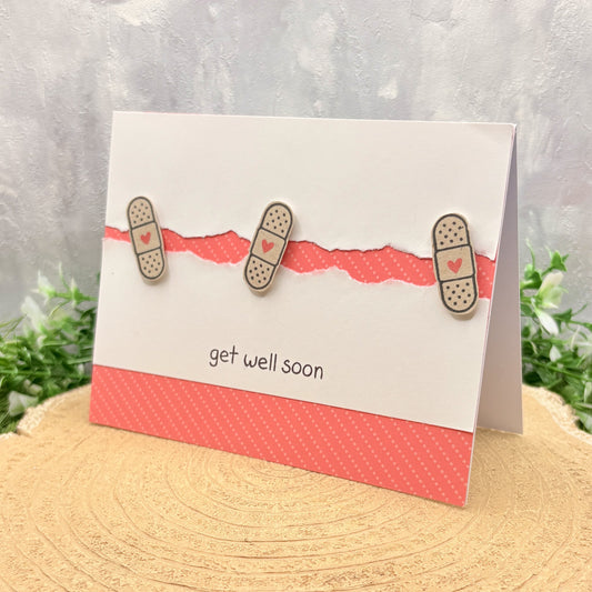 Plasters & Hearts Handmade Get Well Soon Card