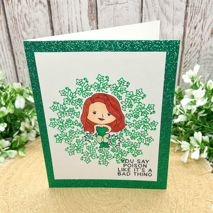 Poisonous Ivy Lady Character Themed Handmade Card-1