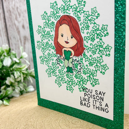 Poisonous Ivy Lady Character Themed Handmade Card-2