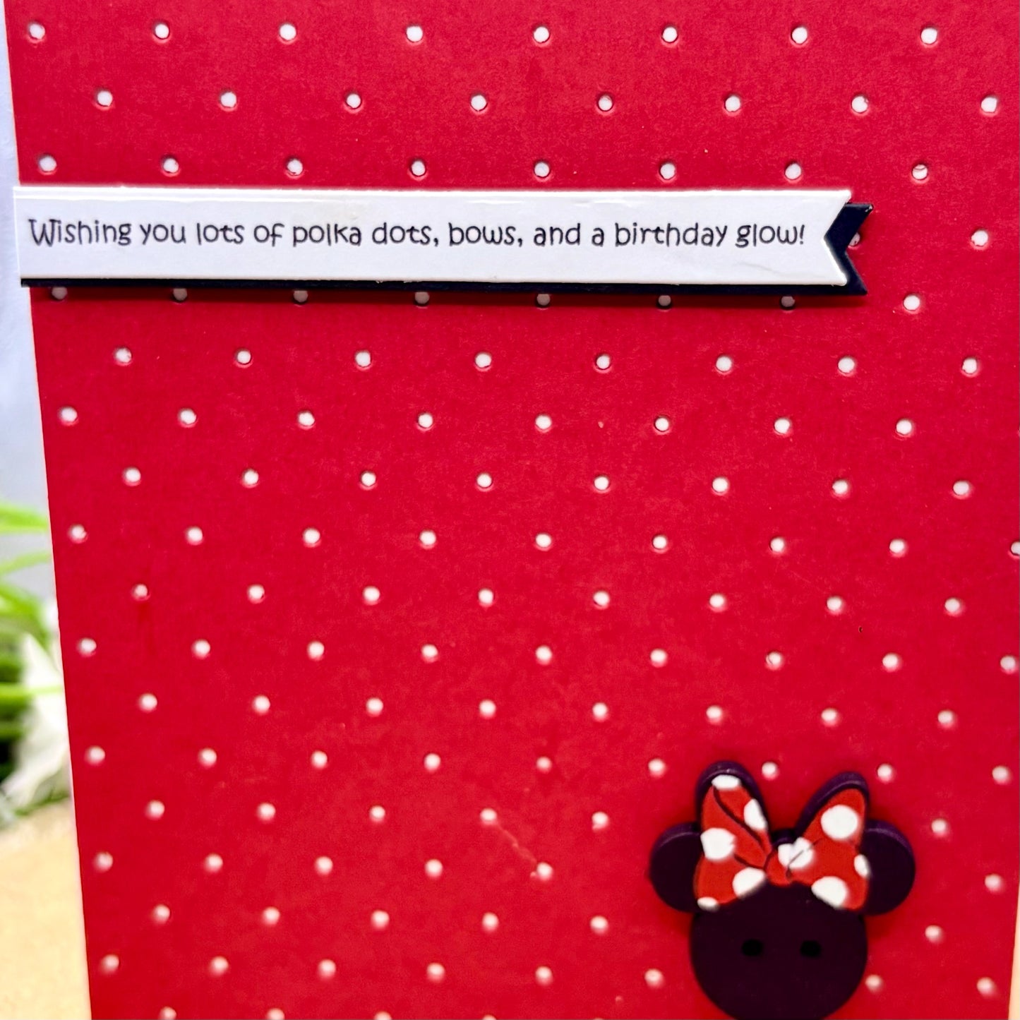 Polka Dot Minnie Handmade Character Birthday Card-2
