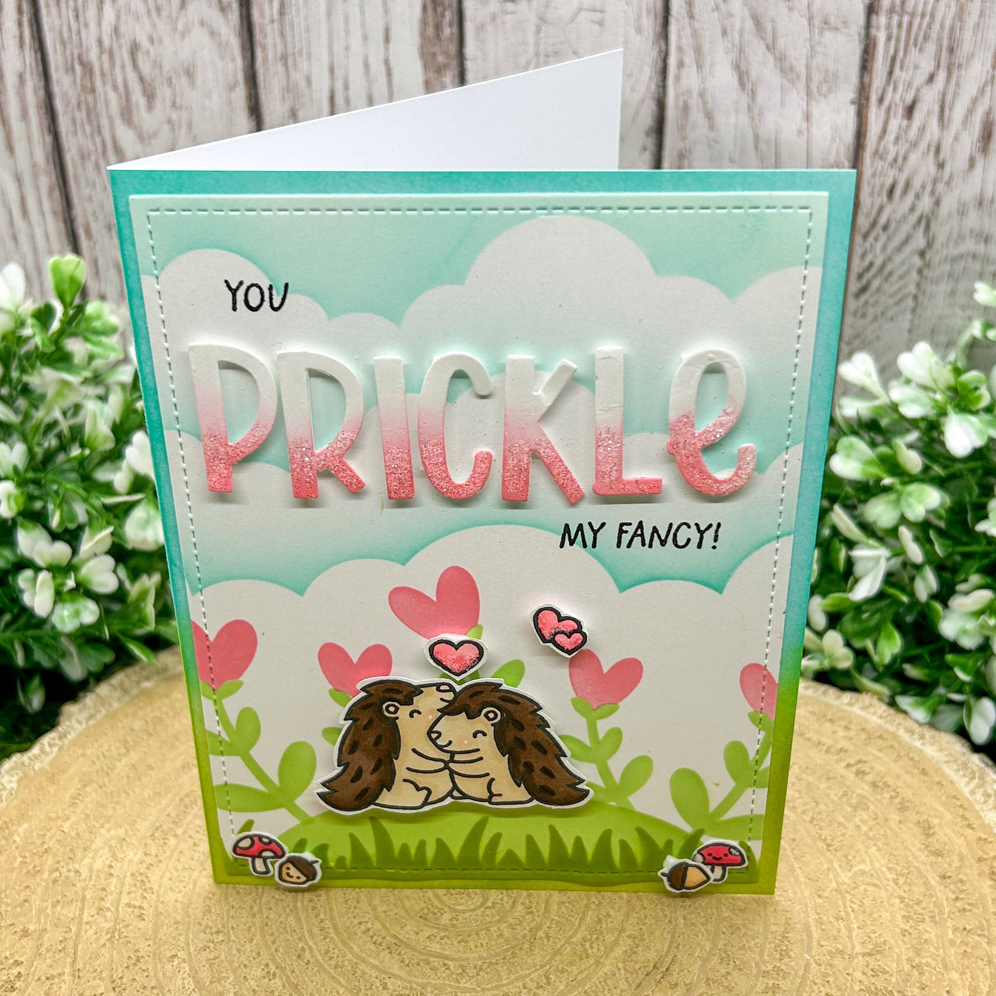 Prickle My Fancy Hedgehogs Handmade Valentine's Day Card-1