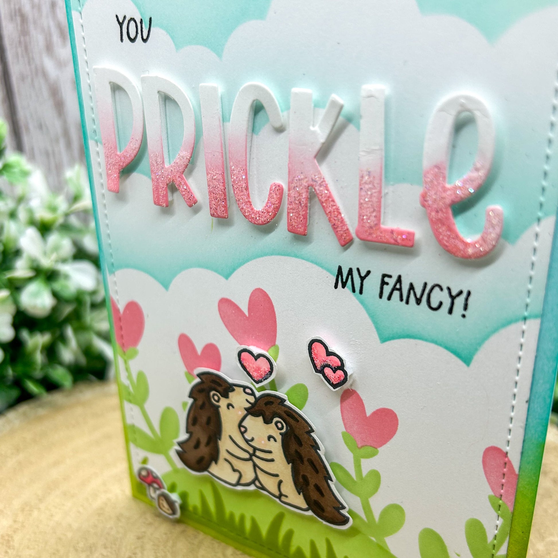 Prickle My Fancy Hedgehogs Handmade Valentine's Day Card-2