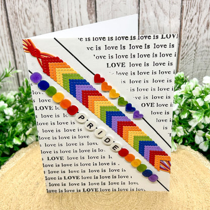 Pride Friendship Bracelet PRIDE LGBT Handmade Card-1