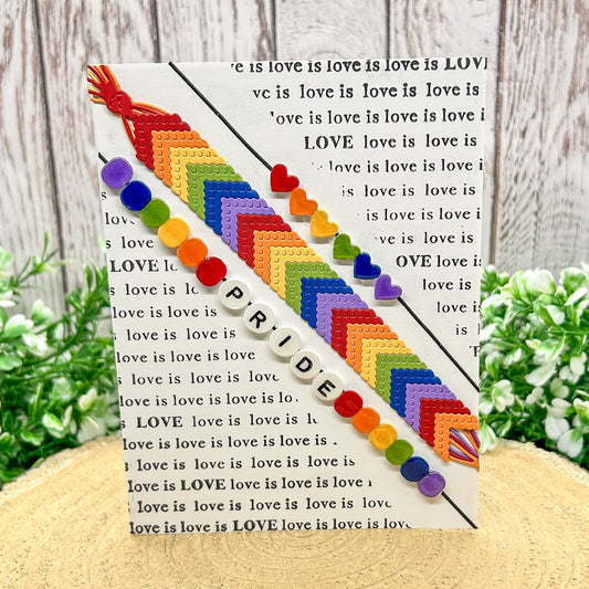 Pride Friendship Bracelet PRIDE LGBT Handmade Card