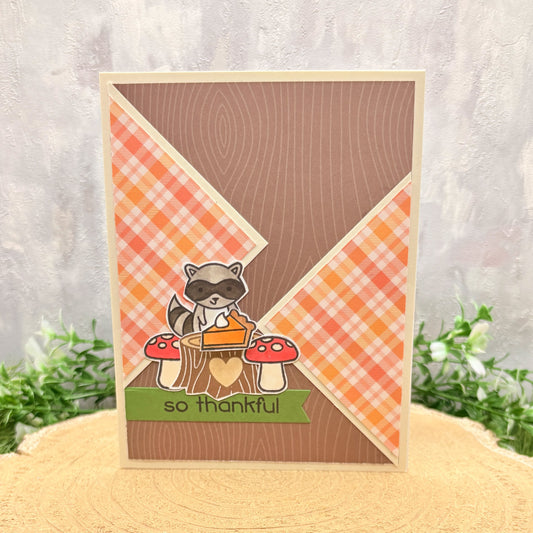 Pumpkin Pie So Thankful Handmade Thank You Card