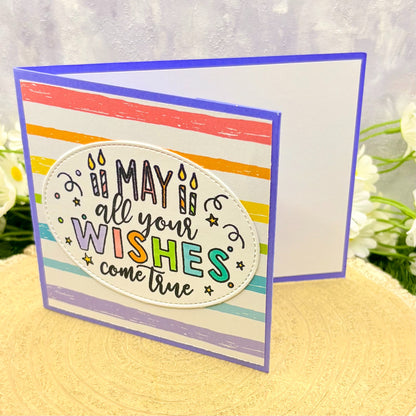 Purple Birthday Wishes Handmade Gift Card Holder Card-1
