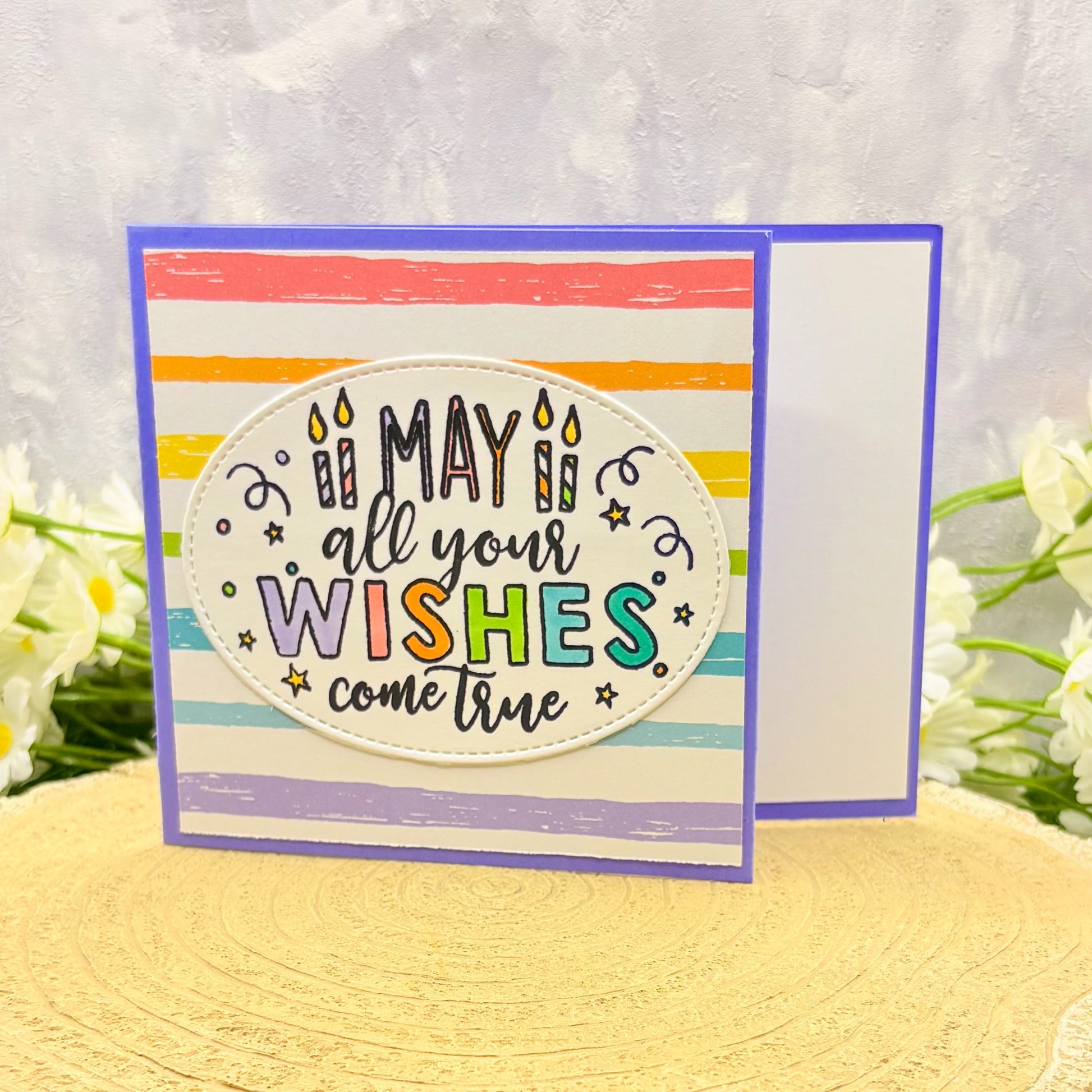 Purple Birthday Wishes Handmade Gift Card Holder Card