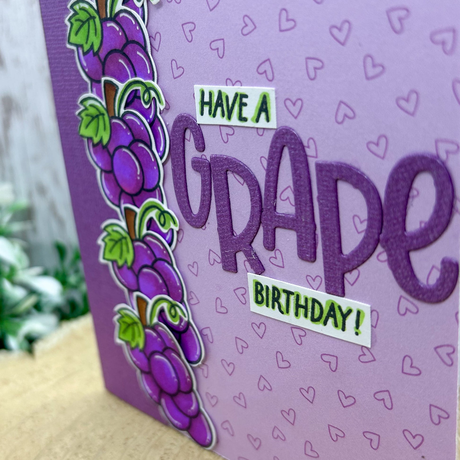 Purple Have A Grape Birthday Handmade Birthday Card-2