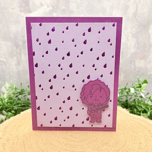 Purple Rain Singer Handmade Character Card