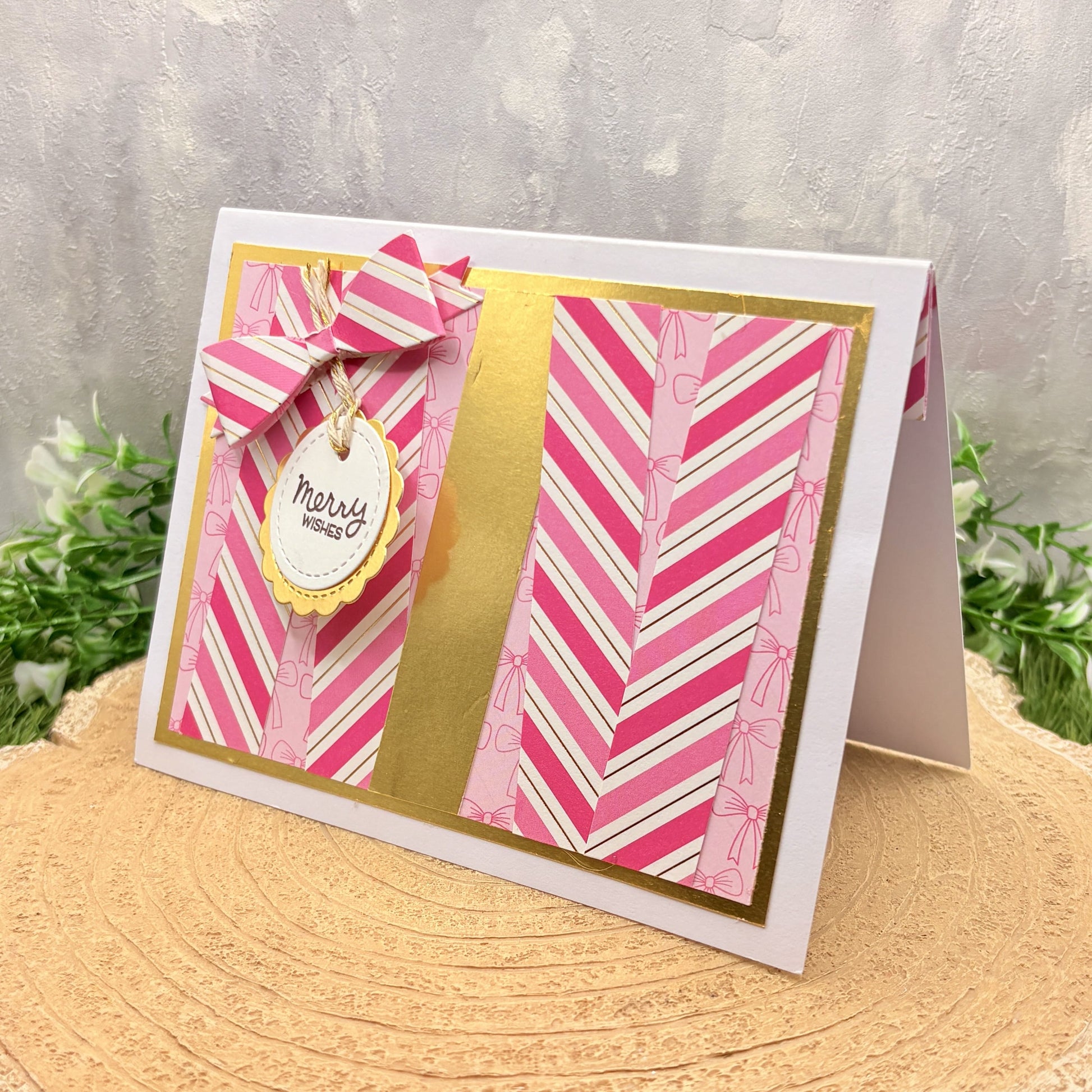 Purple & Gold Gift Card Holder Handmade Christmas Card