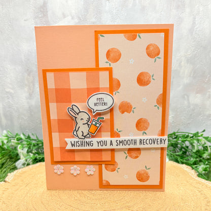 Rabbit Quote Orange Handmade Get Well Soon Card (3 Designs to Choose From)
