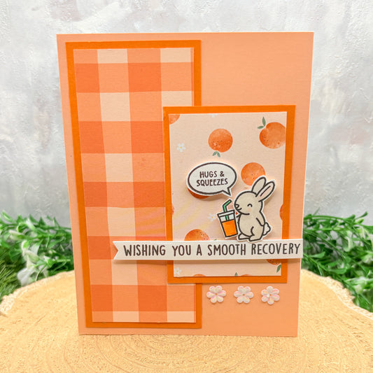 Rabbit Quote Orange Handmade Get Well Soon Card (3 Designs to Choose From)