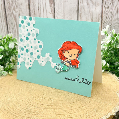 Red Hair Mermaid Character Handmade Card-1