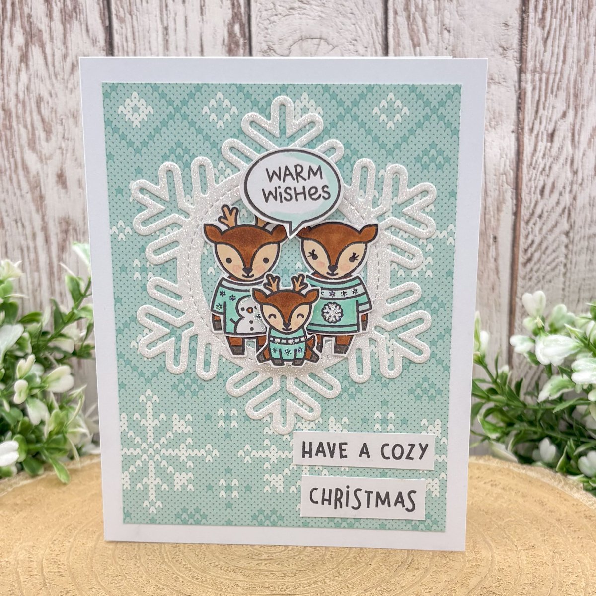 Reindeer Jumpers Handmade Christmas Card