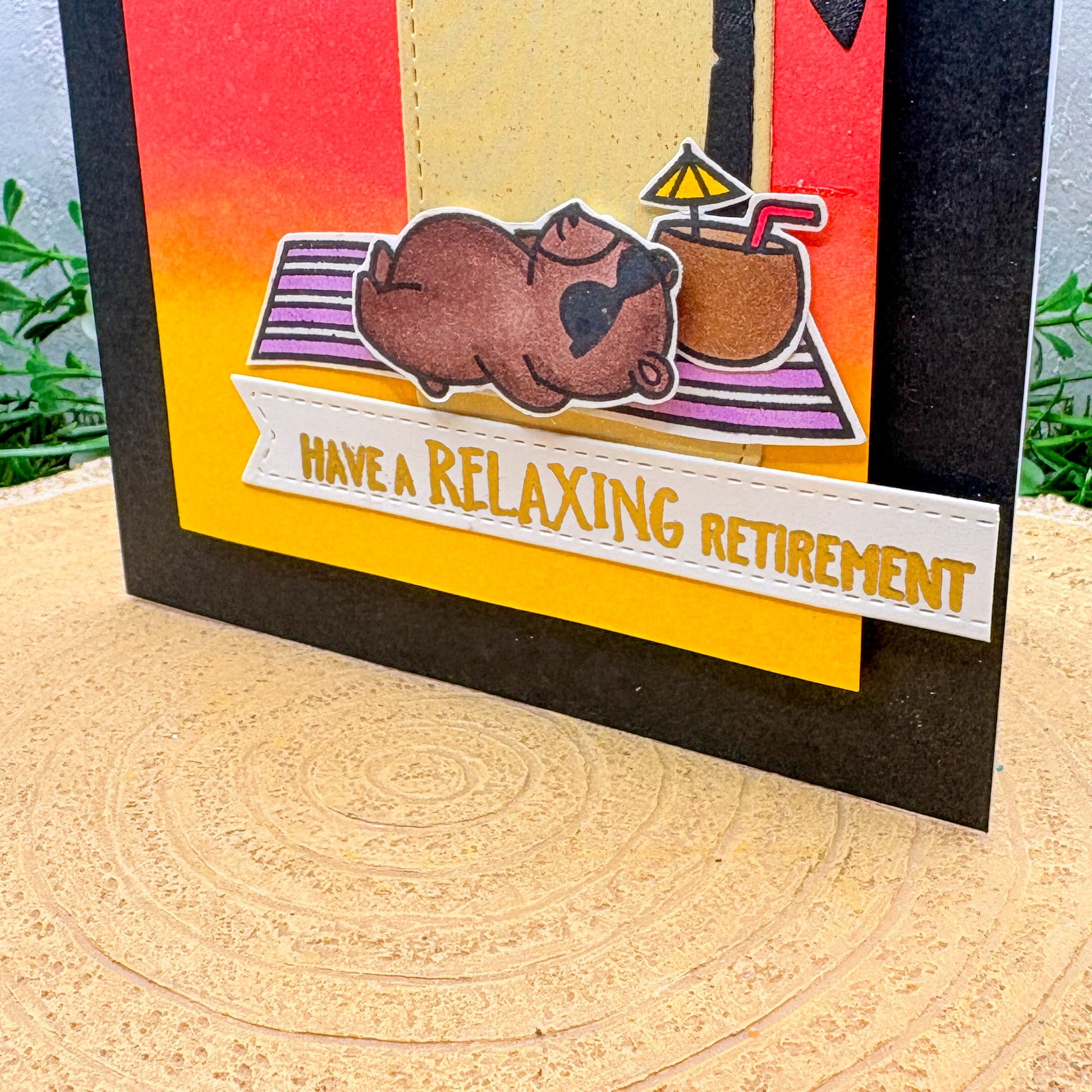 Relaxing Bear Have A Relaxing Retirement Handmade Card-2