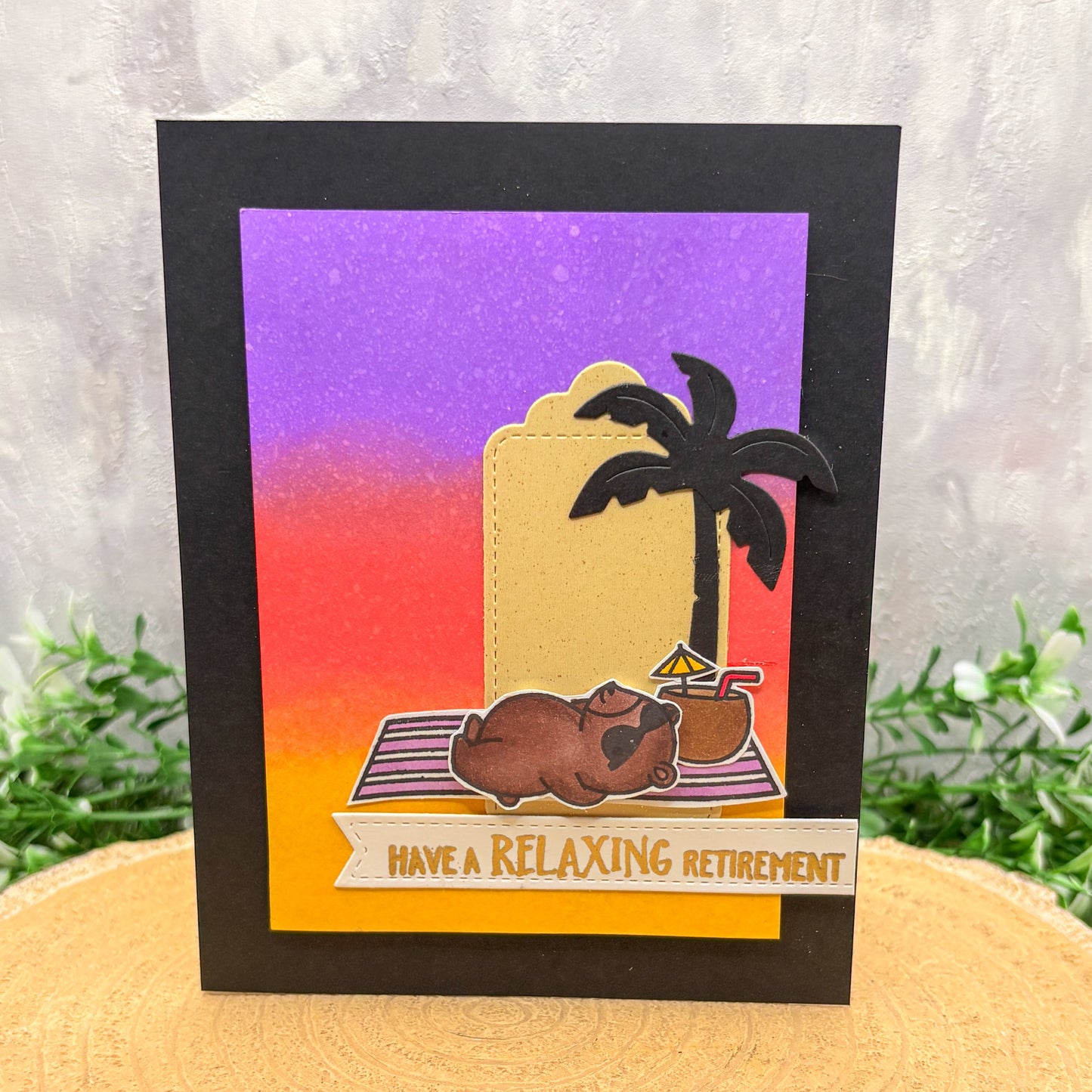 Relaxing Bear Have A Relaxing Retirement Handmade Card