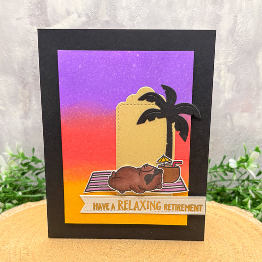 Relaxing Bear Have A Relaxing Retirement Handmade Card