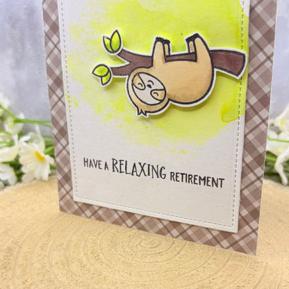 Relaxing Sloth Handmade Retirement Card-2