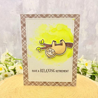 Relaxing Sloth Handmade Retirement Card