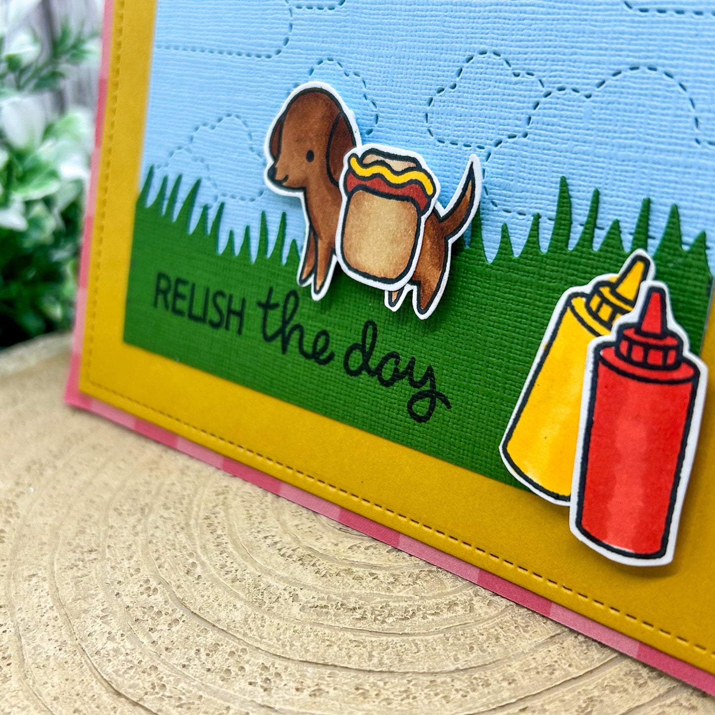 Relish The Day Sausage Dog Handmade Birthday Card-2