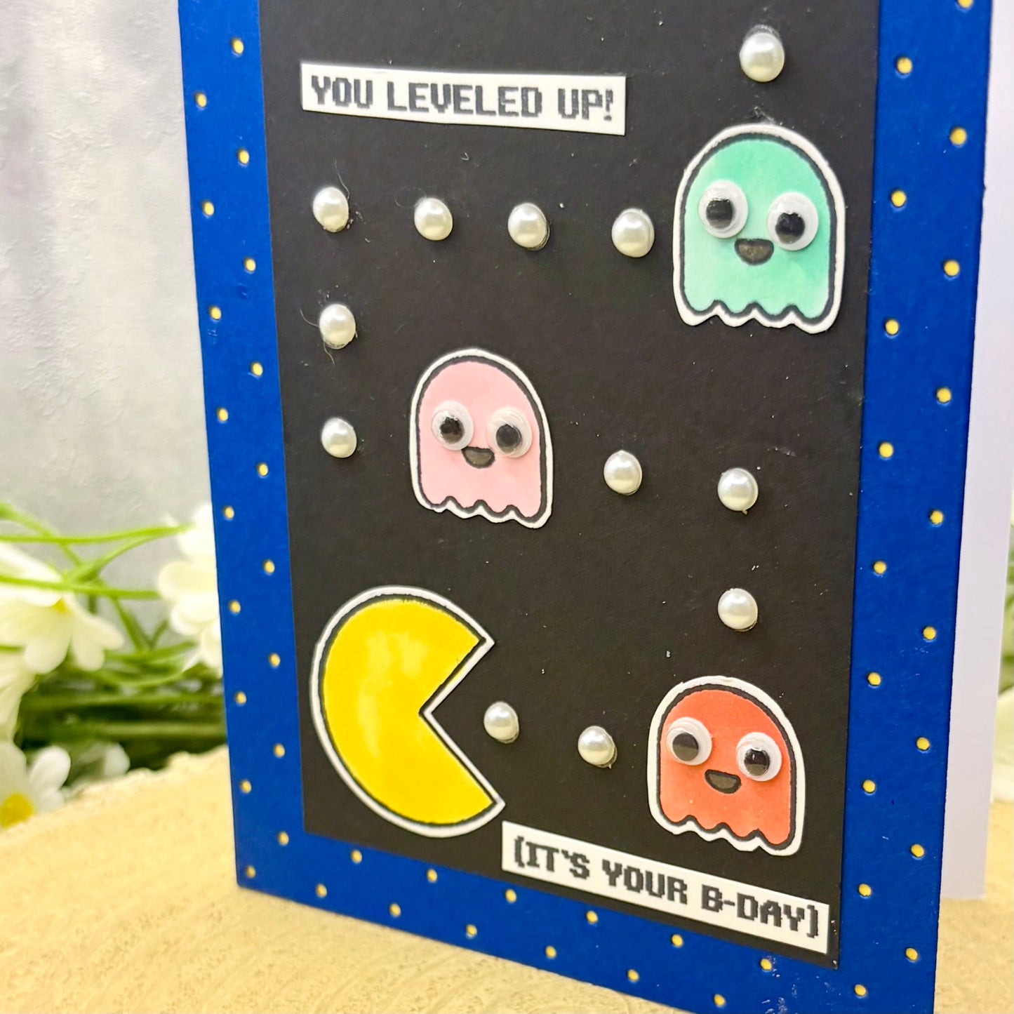 Retro Arcade Game You Levelled Up Handmade Birthday Card-2