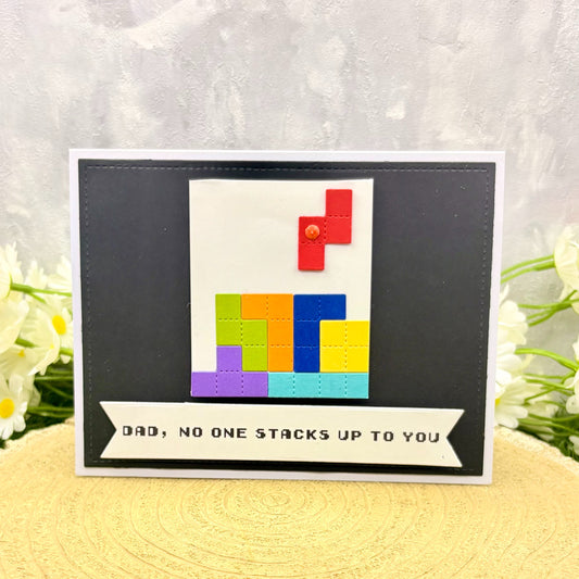Retro Brick Game Handmade Father's Day Card