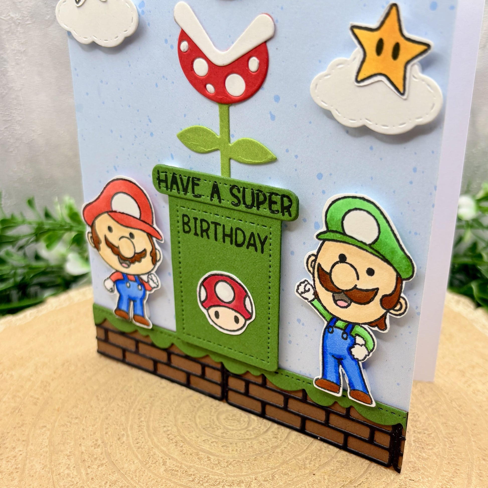 Retro Game Italian Bros Super Birthday Character Card-2