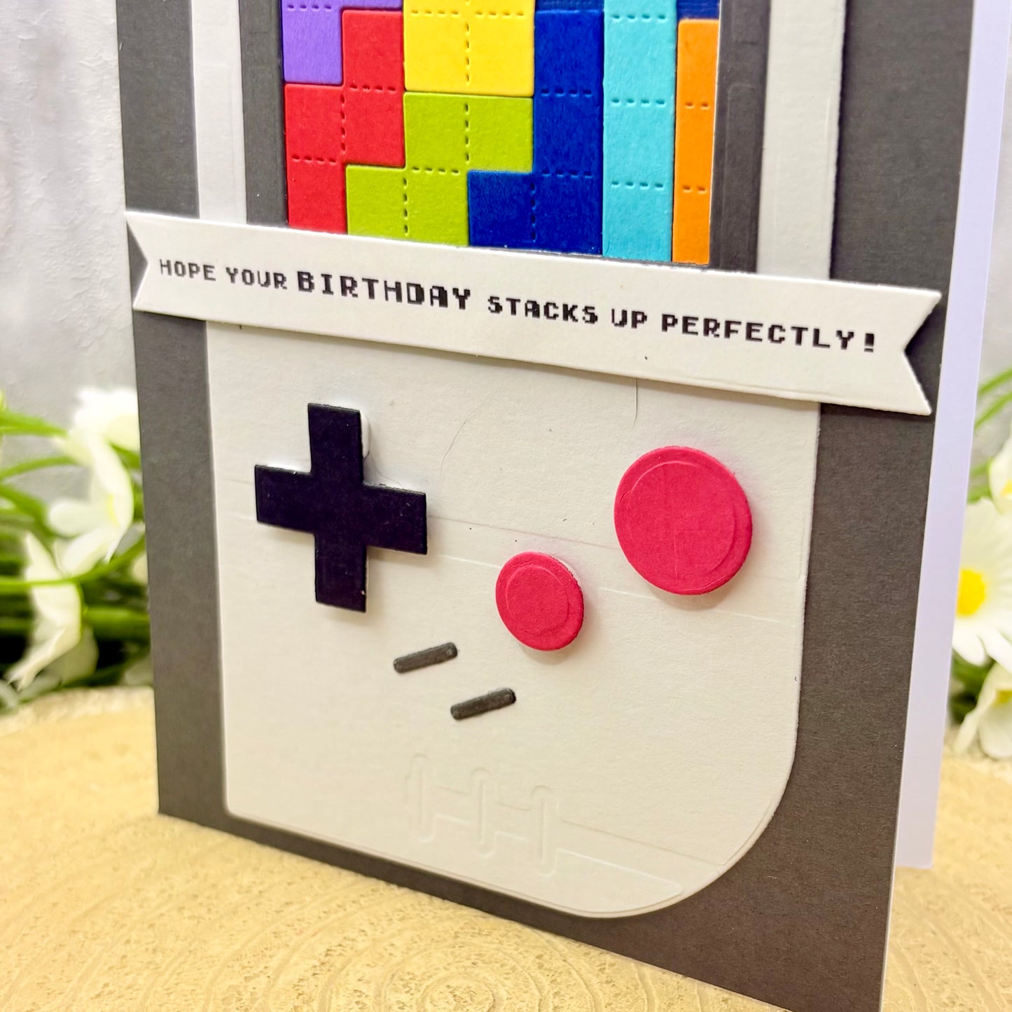 Retro Handheld Game Handmade Birthday Card-2